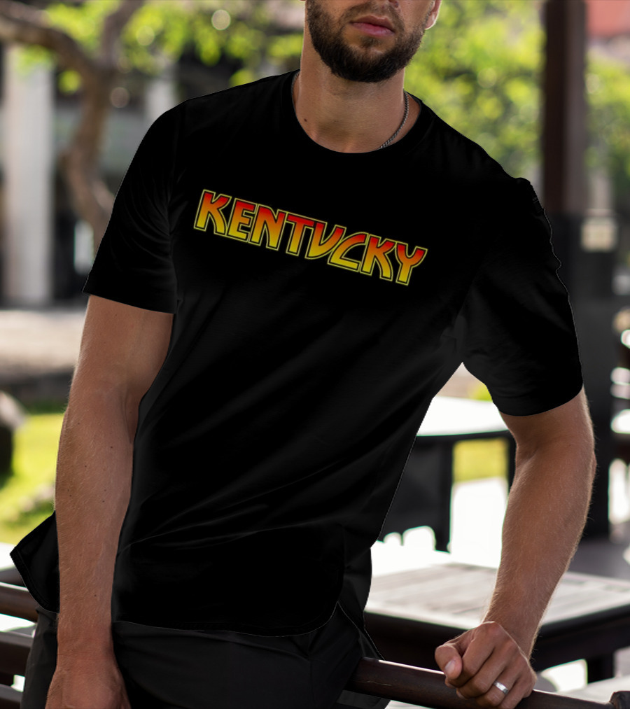 KENTUCKY Army Yellow Red Block Lettering T-Shirt