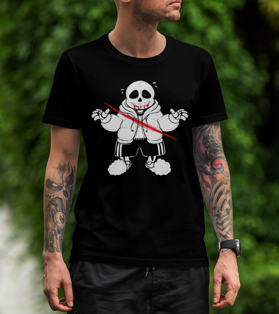 Sans Undertale Horror Zombie With Red Slash T-Shirt