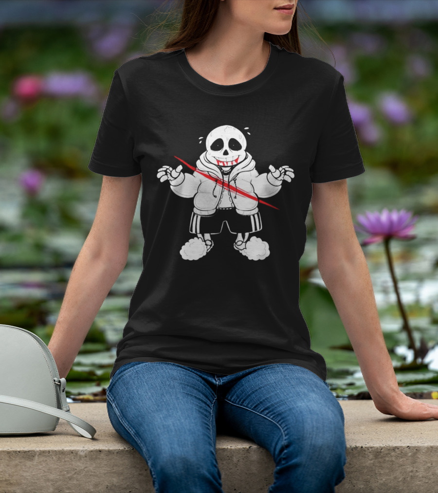 Sans Undertale Horror Zombie With Red Slash T-Shirt