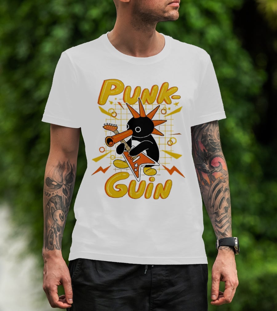 Punk-Guin Penguins Playing Musical Punk Guin T-Shirt