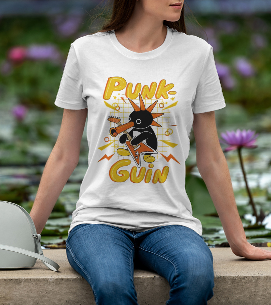 Punk-Guin Penguins Playing Musical Punk Guin T-Shirt