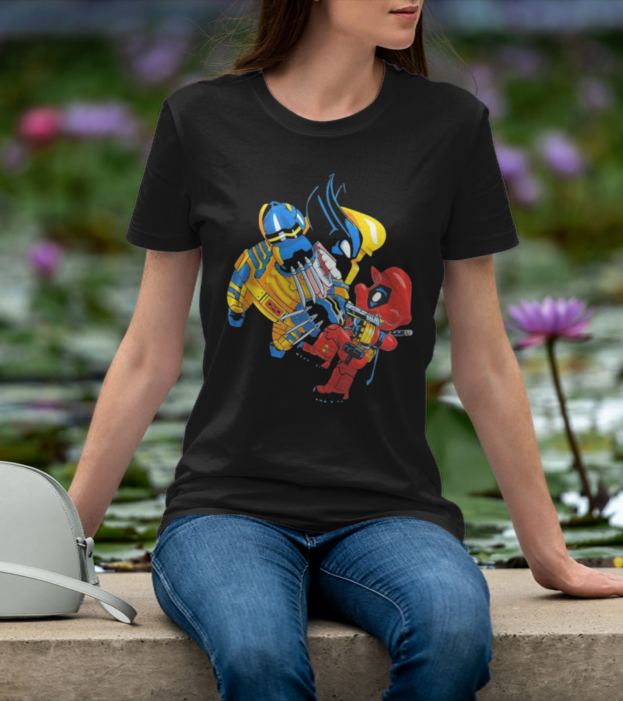 Wario And Mario As Wolverine And Deadpool Face-Off In Colorful Crossover T-Shirt
