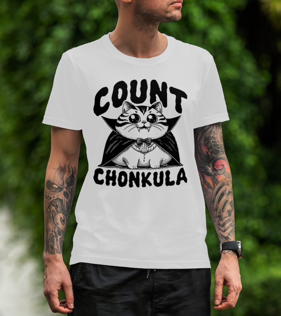 Count Chonkula Cat In Vampire Costume T-Shirt