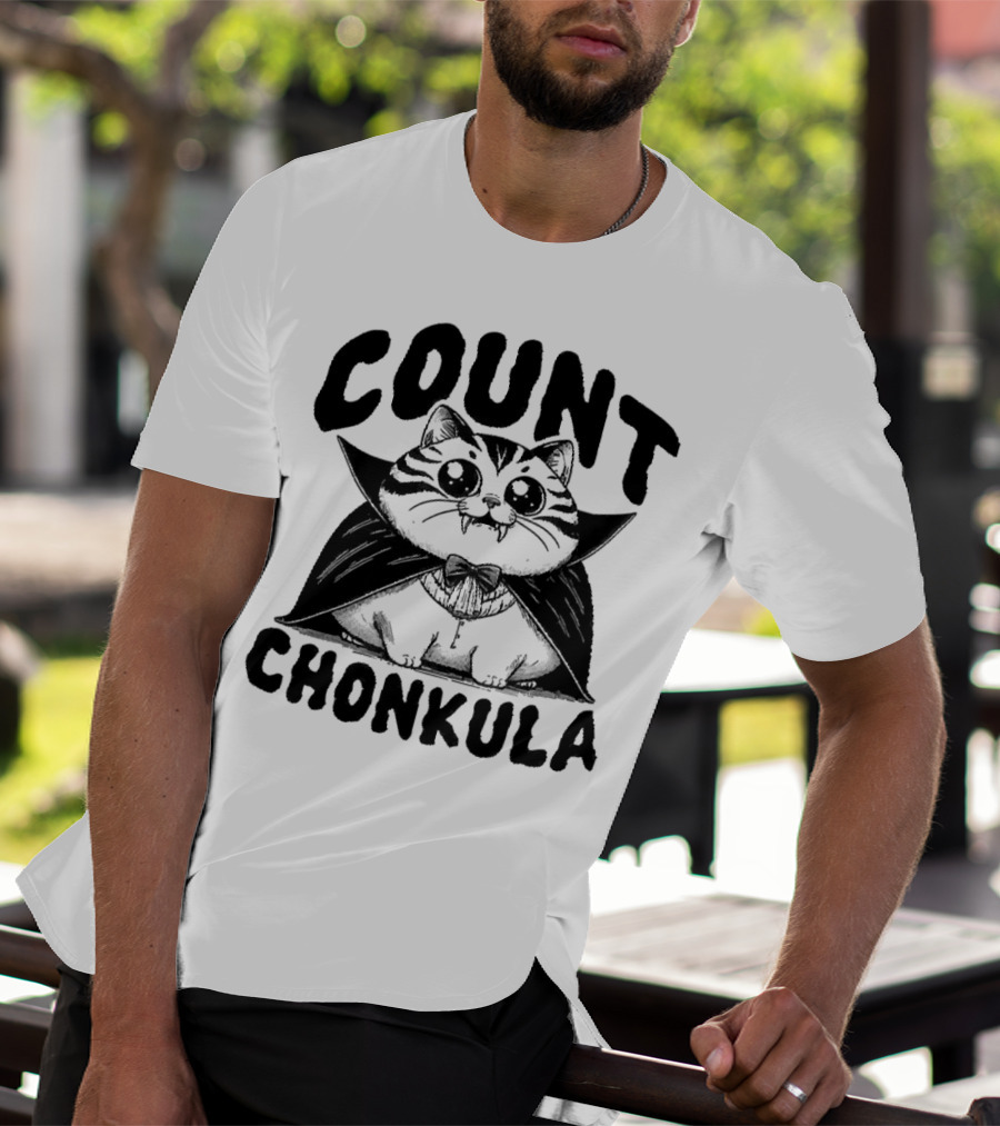 Count Chonkula Cat In Vampire Costume T-Shirt