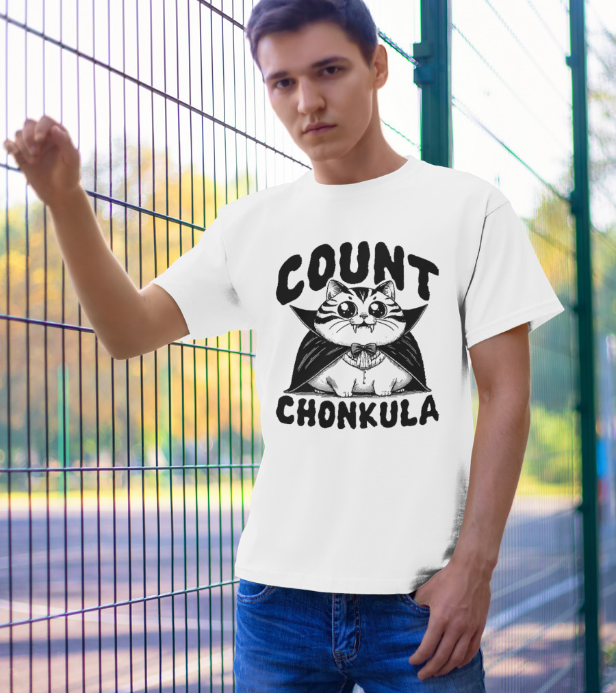 Count Chonkula Cat In Vampire Costume T-Shirt