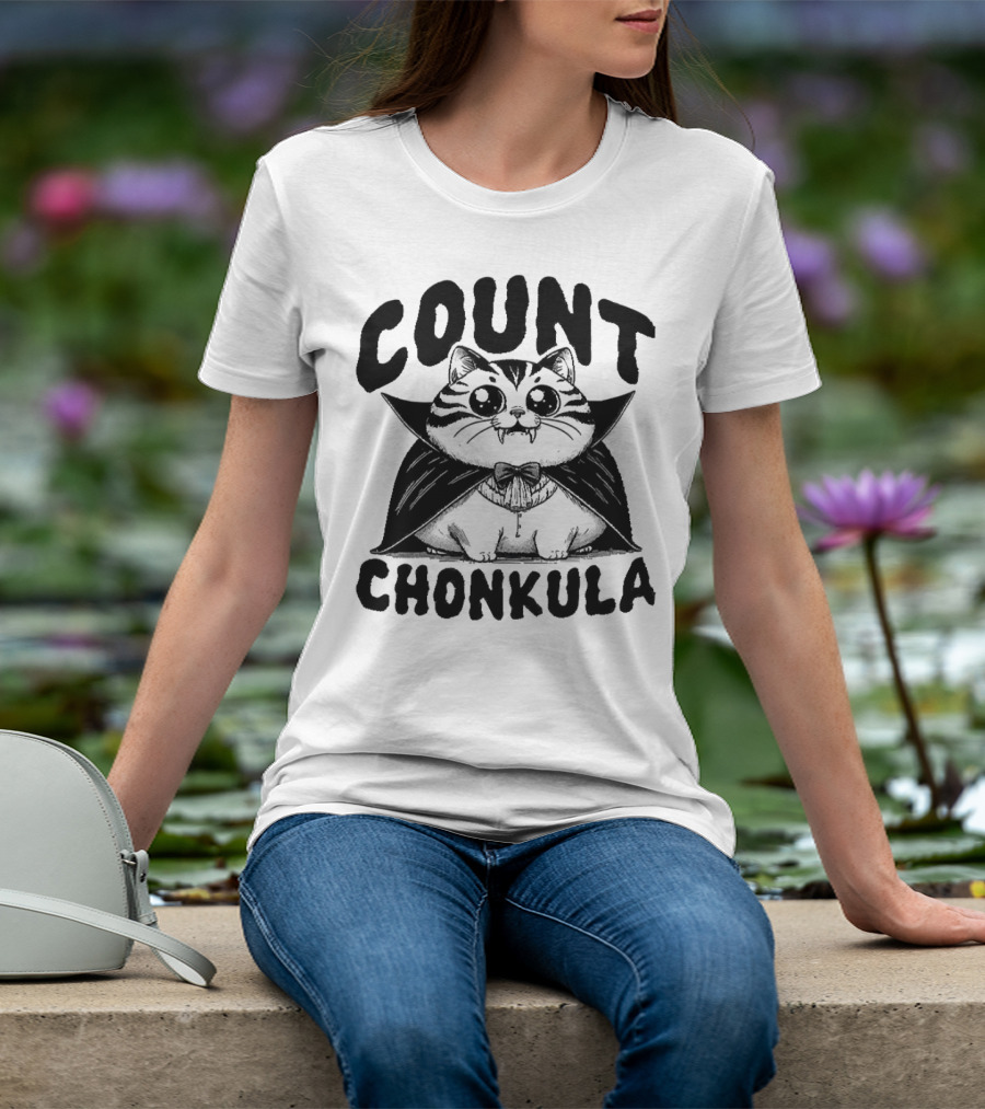 Count Chonkula Cat In Vampire Costume T-Shirt