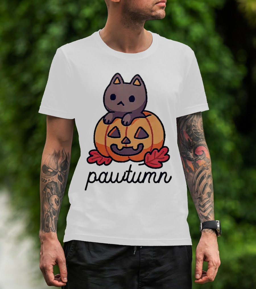 Halloween Cat Pawtumn Pumpkin T-Shirt