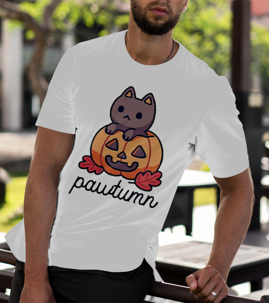 Halloween Cat Pawtumn Pumpkin T-Shirt