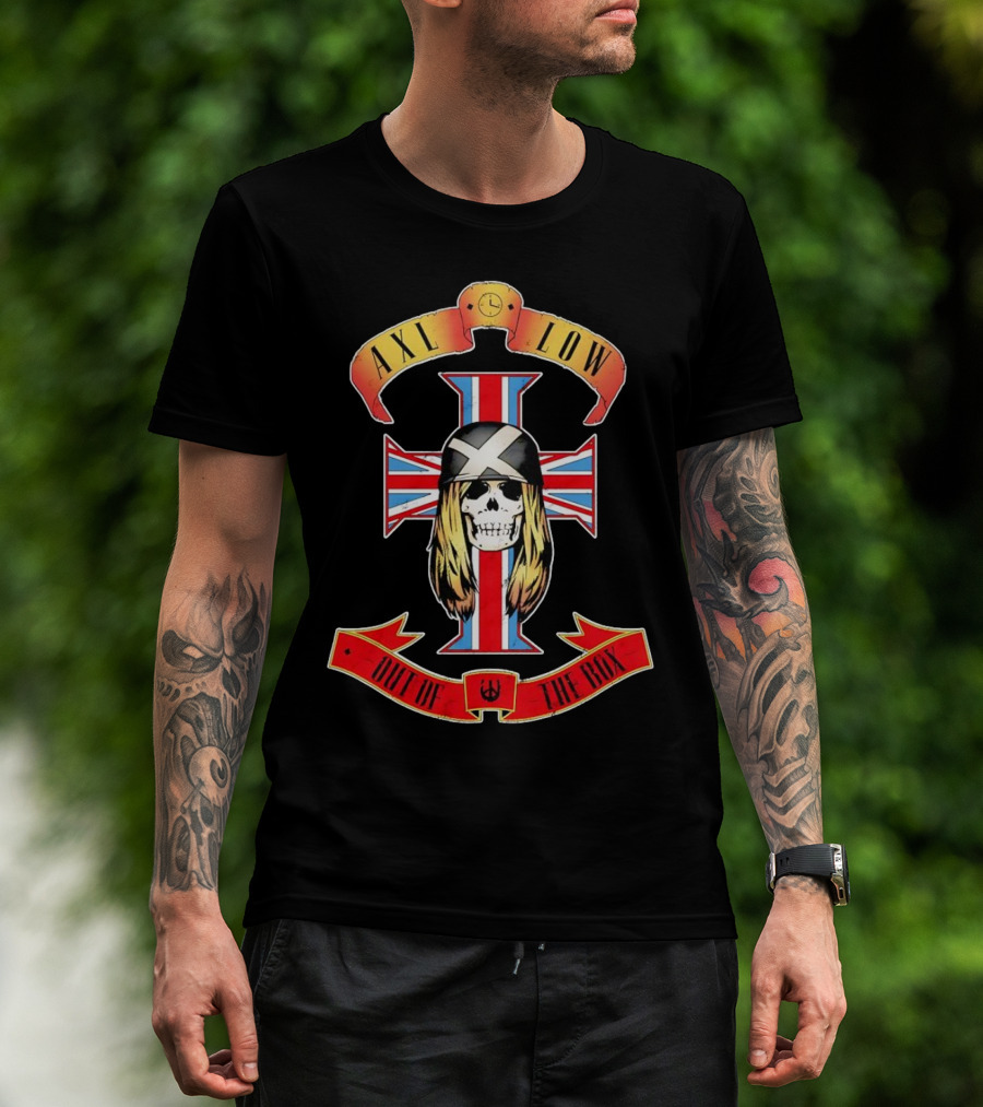 AXL LOW Skull Out Of The Box Union Jack Cross T-Shirt