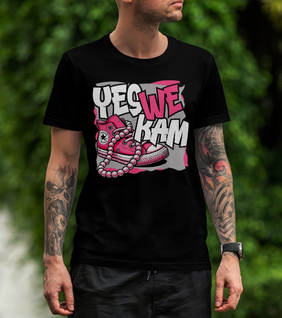 Yes We Kam Madam Shoes And Pearls Converse Sneakers T-Shirt