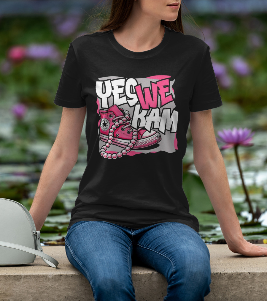 Yes We Kam Madam Shoes And Pearls Converse Sneakers T-Shirt