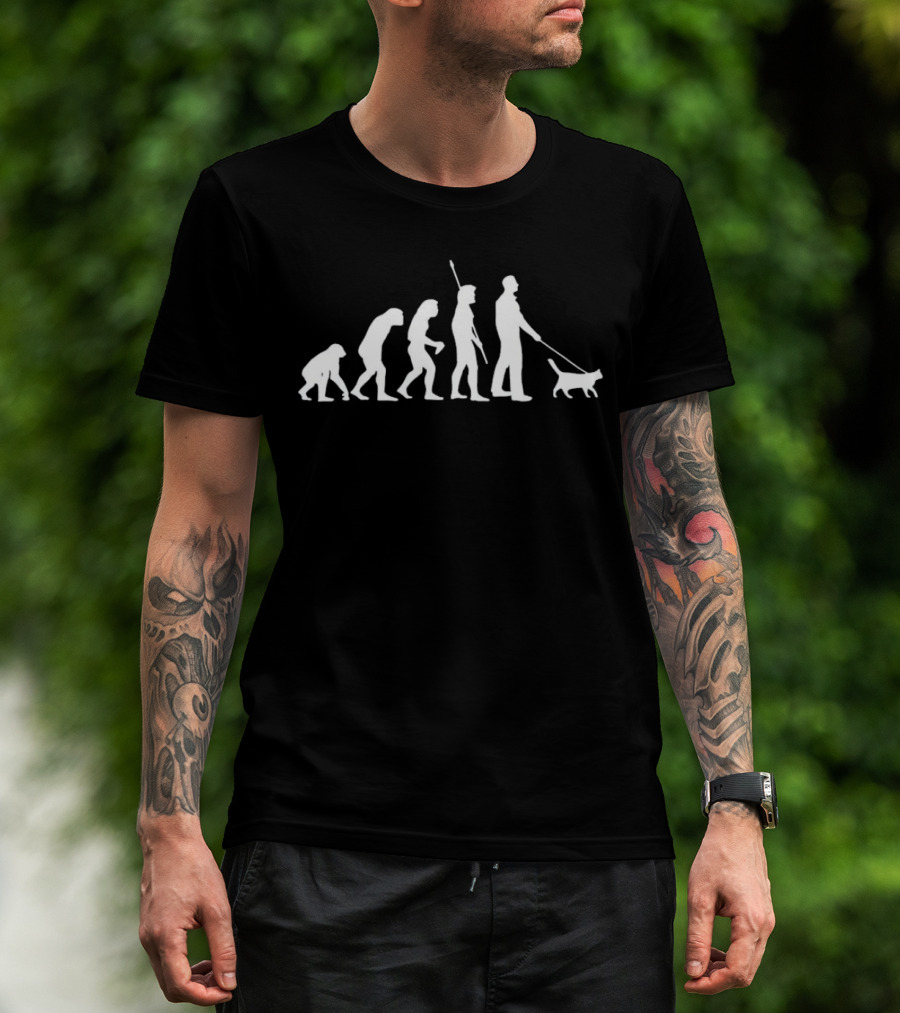 Cat Man Evolution Human Walking Cats T-Shirt