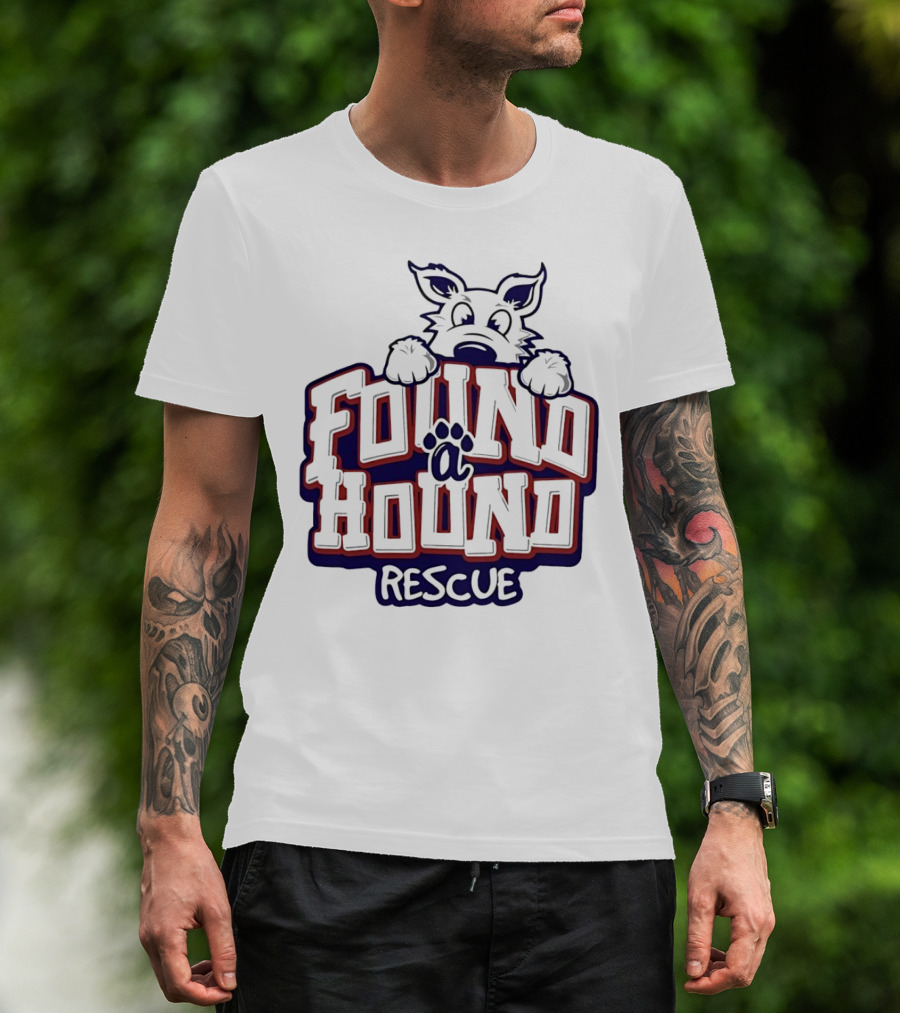 Found A Hound Rescue Dog Paw Prints T-Shirt