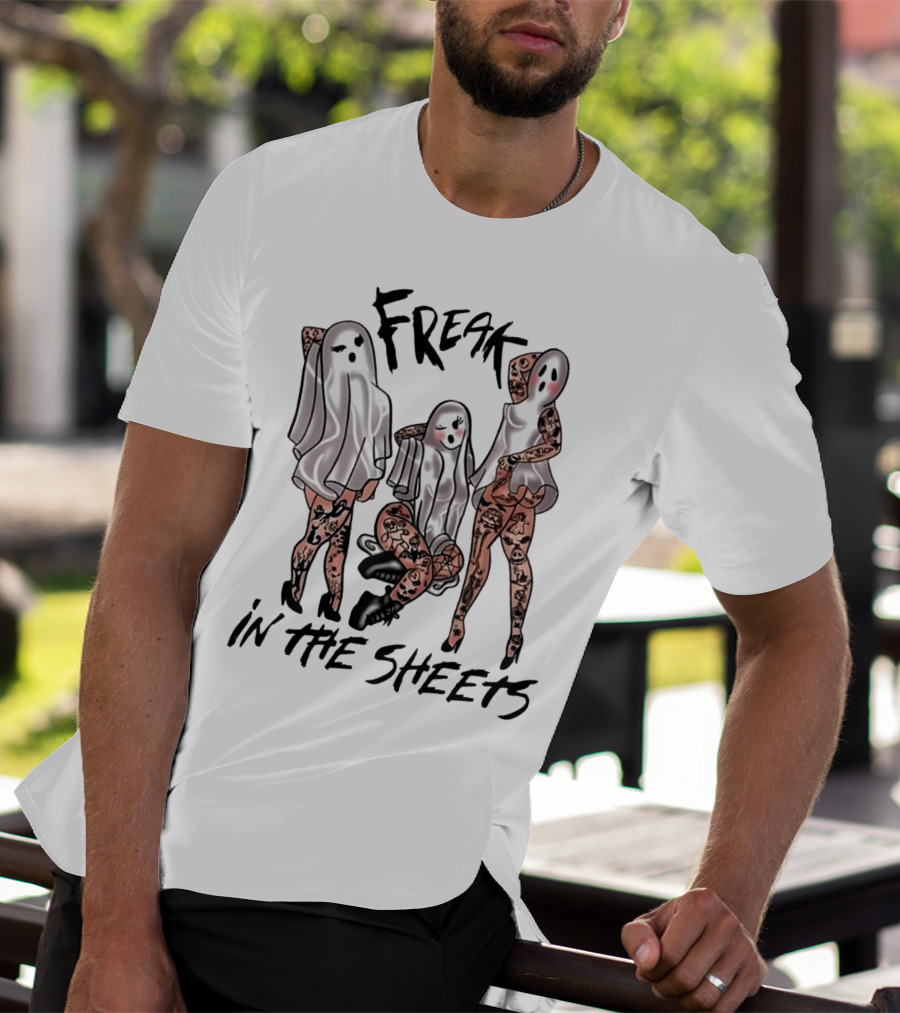 Ghosts Freak In The Sheets Tattooed Spooky T-Shirt