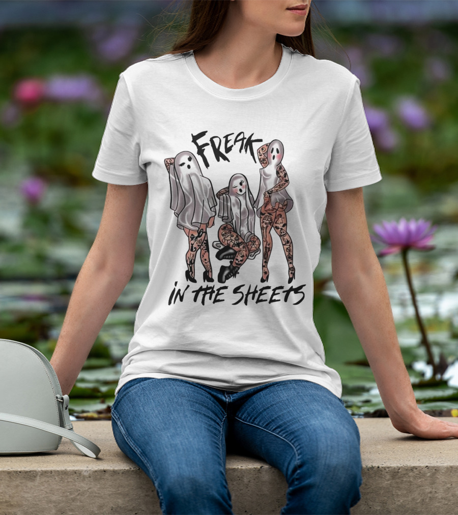 Ghosts Freak In The Sheets Tattooed Spooky T-Shirt