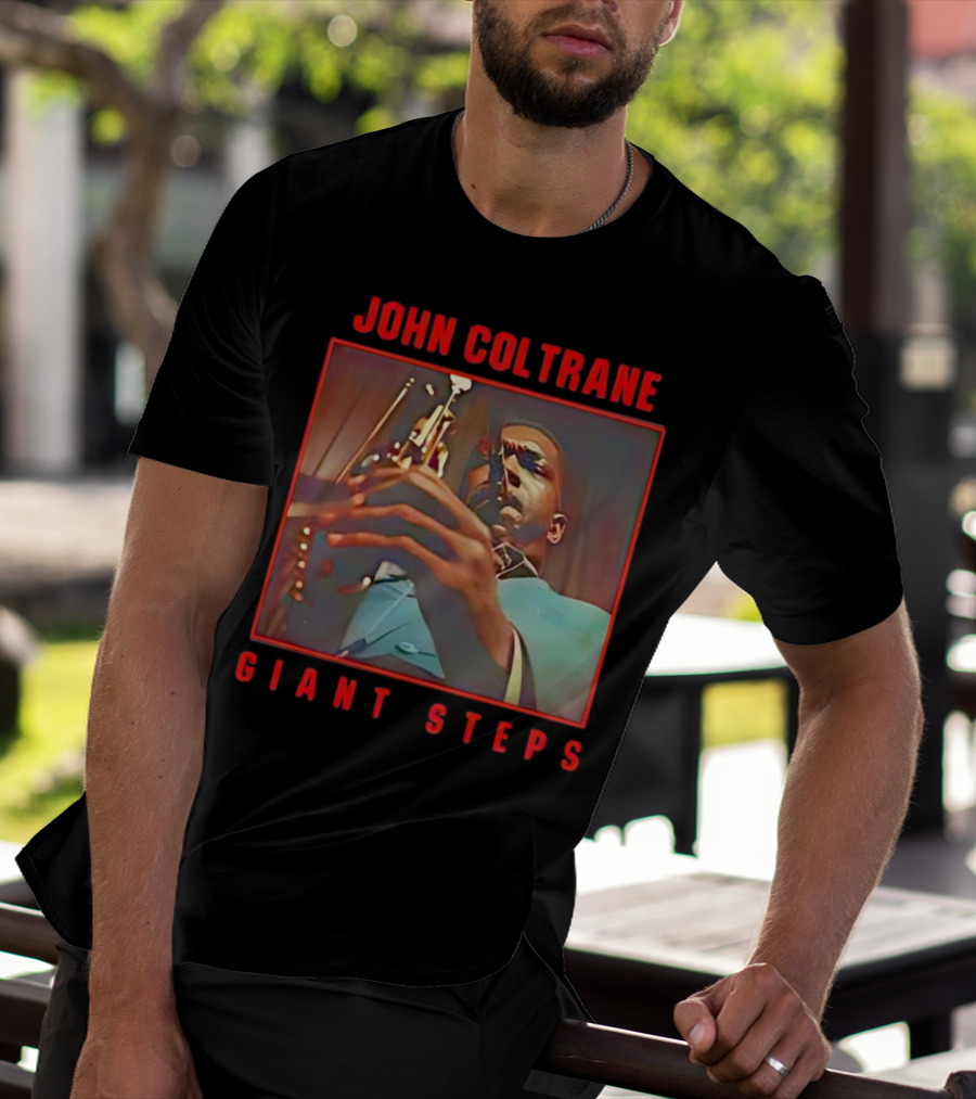 John Coltrane Giant Steps Album Cover Saxophone Iconic Jazz Image T-Shirt