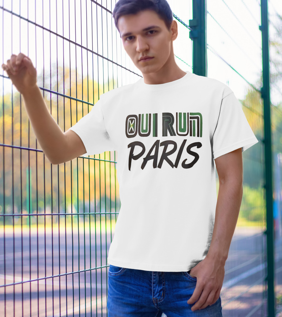 OUI RUN PARIS Star Lettering T-Shirt