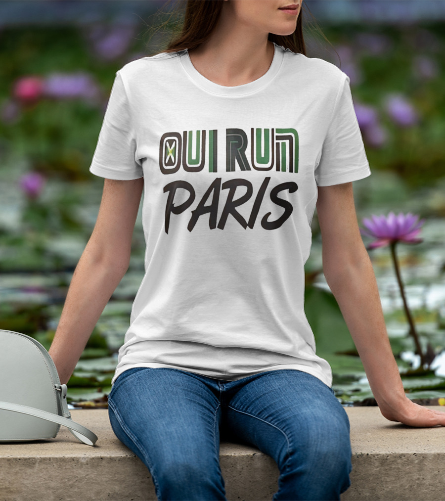 OUI RUN PARIS Star Lettering T-Shirt