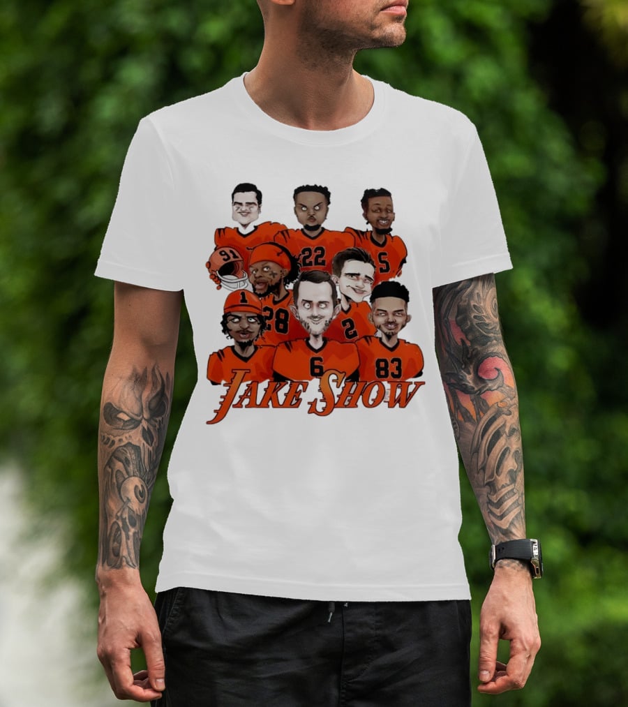 Jake Show Cartoon Cincinnati Bengals Football Players T-Shirt