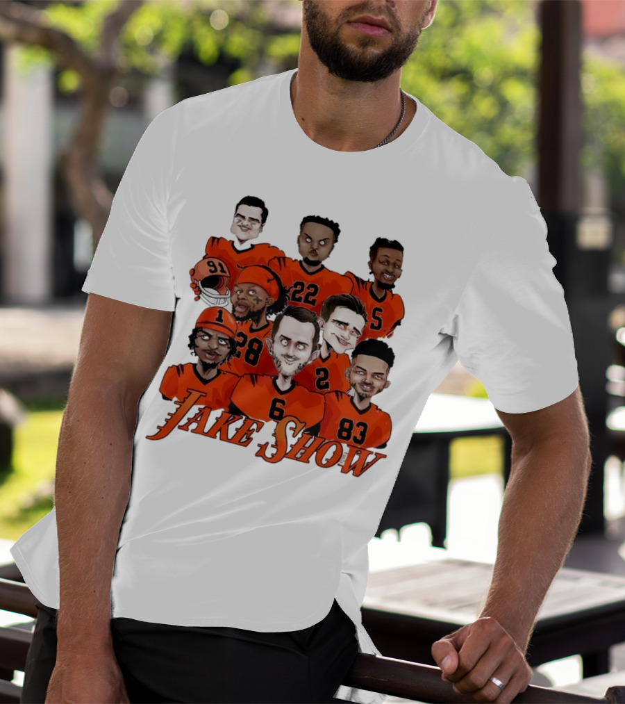 Jake Show Cartoon Cincinnati Bengals Football Players T-Shirt