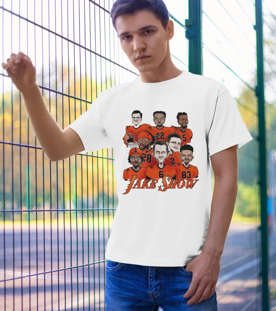 Jake Show Cartoon Cincinnati Bengals Football Players T-Shirt