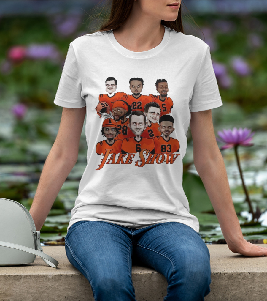 Jake Show Cartoon Cincinnati Bengals Football Players T-Shirt