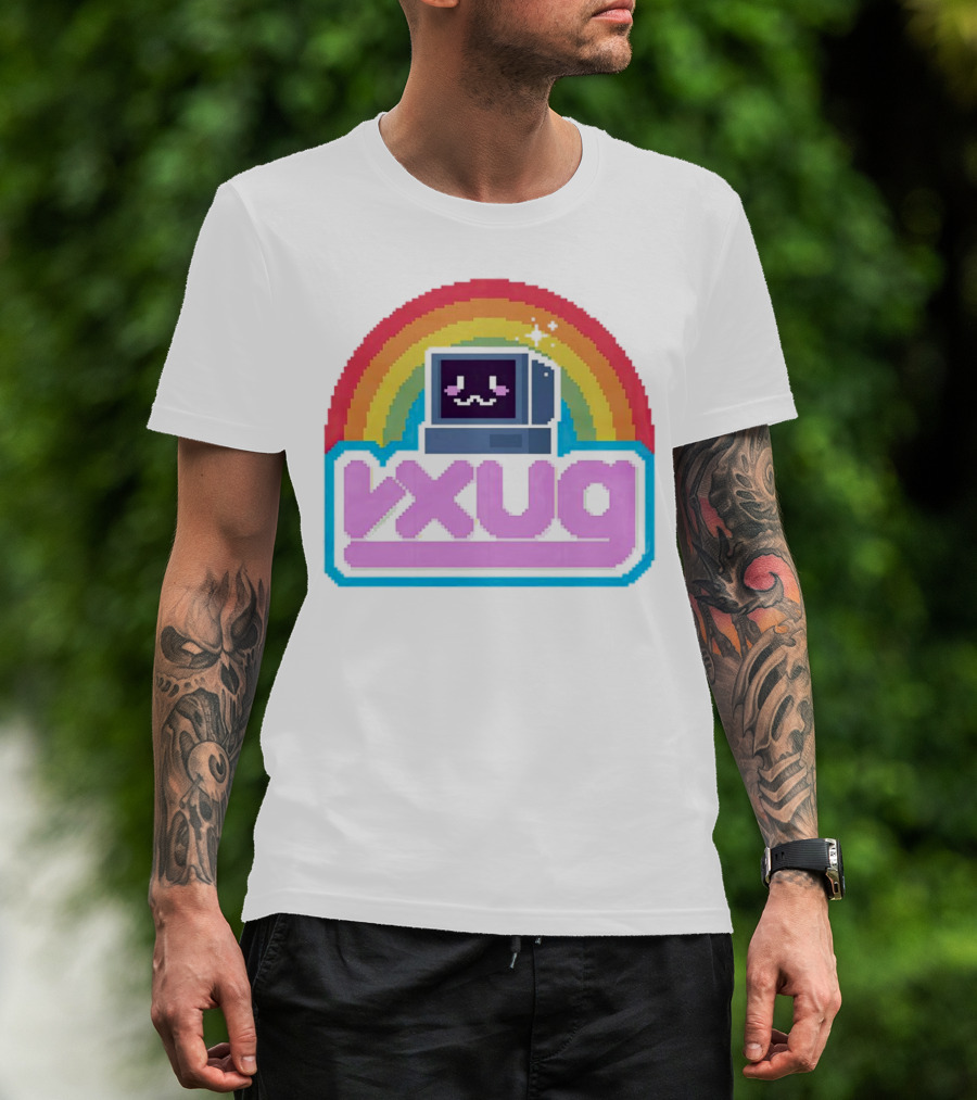 Rainbow Vxug Pixel Art Retro Computer T-Shirt