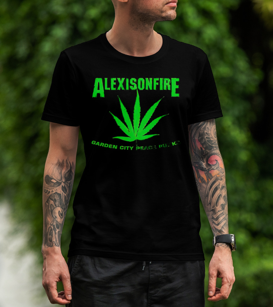 Alexisonfire Garden City Peace Punks Green Leaf T-Shirt