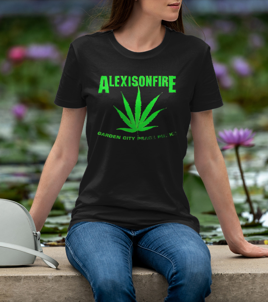 Alexisonfire Garden City Peace Punks Green Leaf T-Shirt