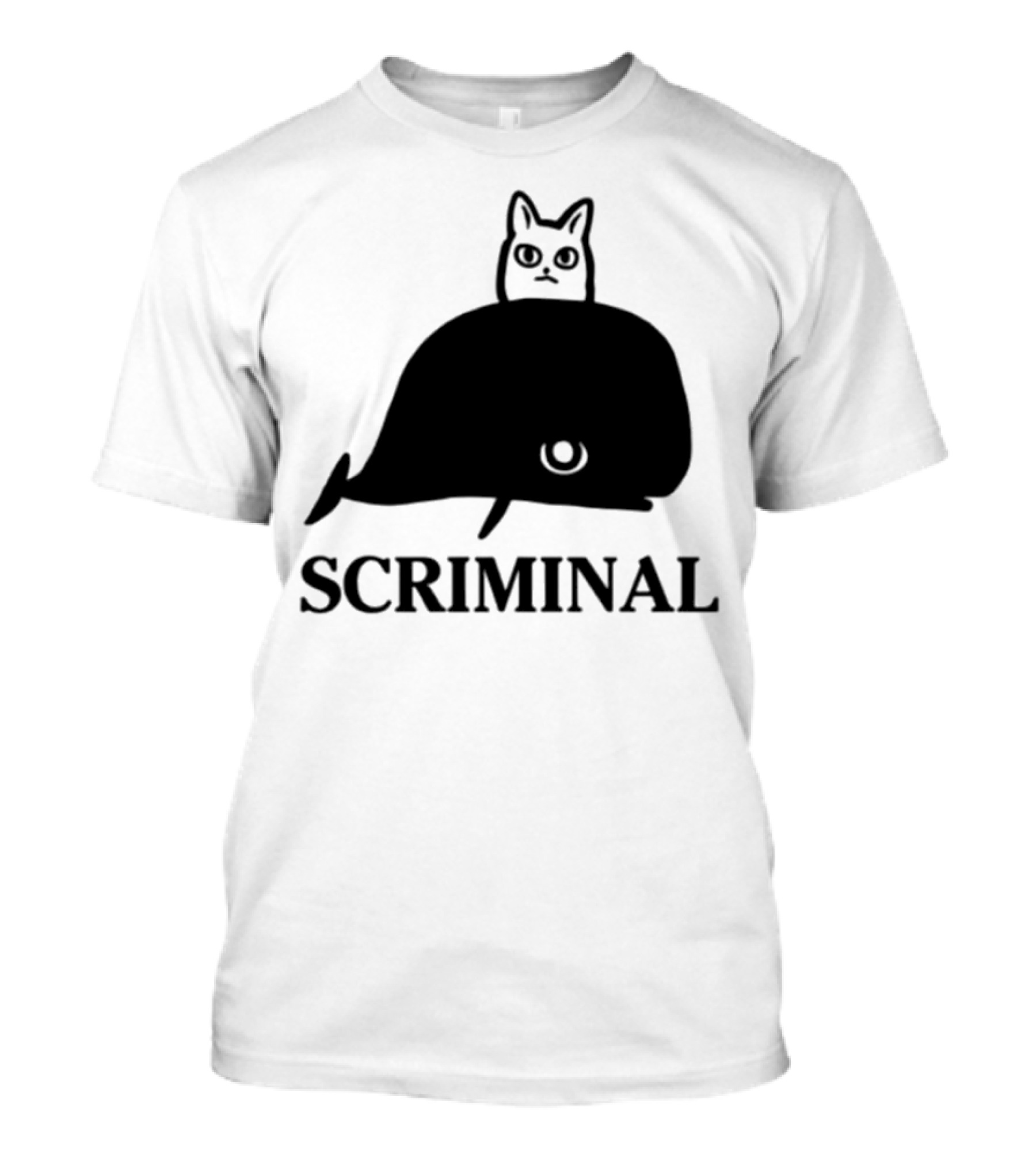 Scriminal Cat On Whale T-Shirt