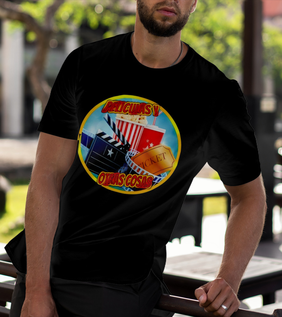 Peliculas Y Otras Cosas Con Claqueta, Palomitas, Ticket, Refresco Y Cine T-Shirt