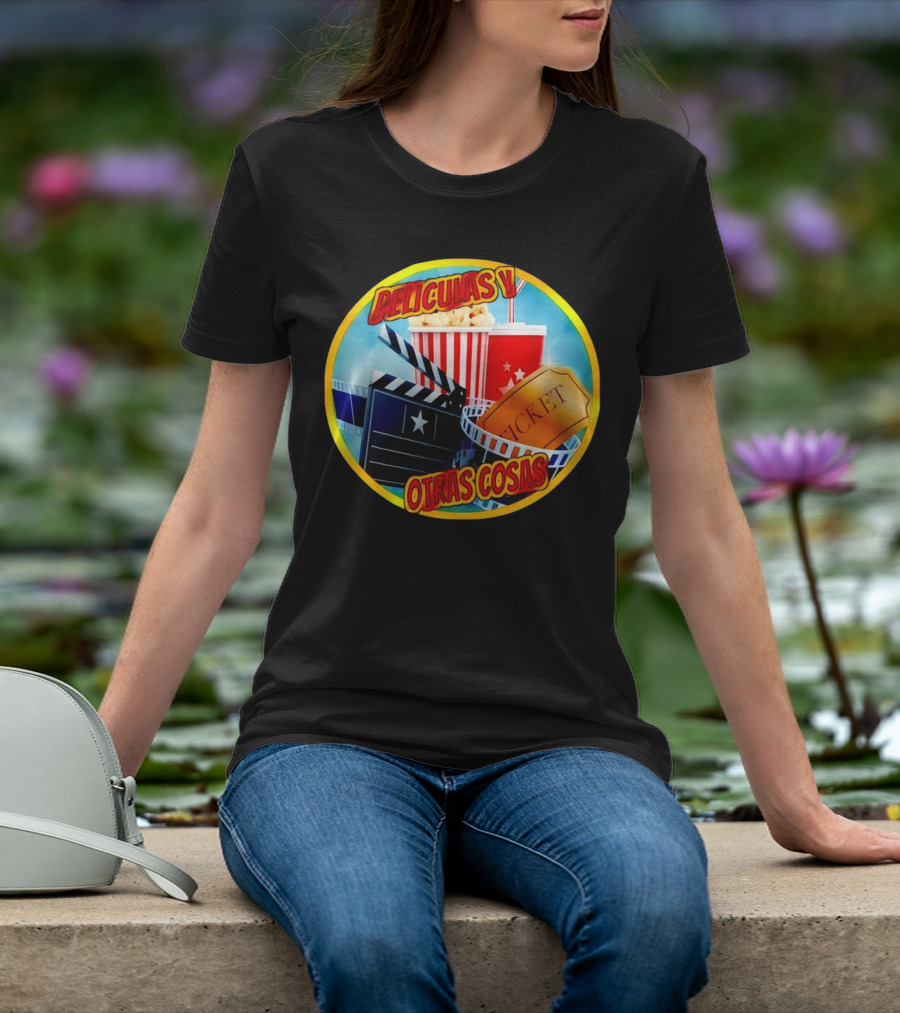 Peliculas Y Otras Cosas Con Claqueta, Palomitas, Ticket, Refresco Y Cine T-Shirt