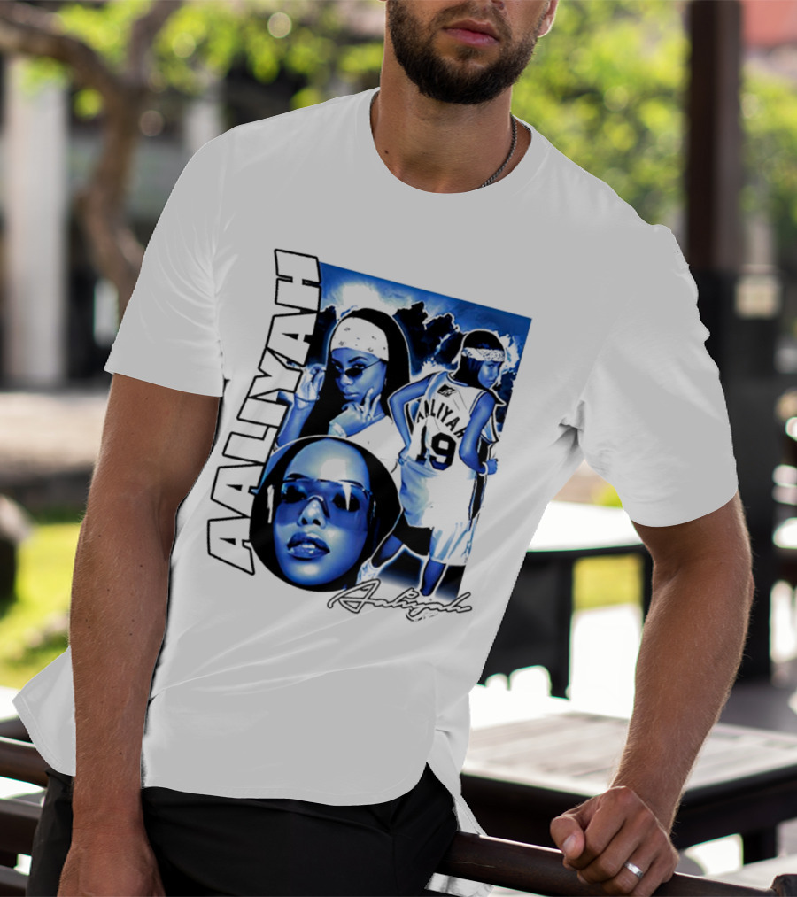 Aaliyah Vintage Rap Aaliyah 90s Style University Blue Jordan T-Shirt