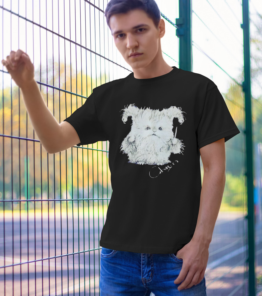 Charm White Furry Creature With Knife T-Shirt