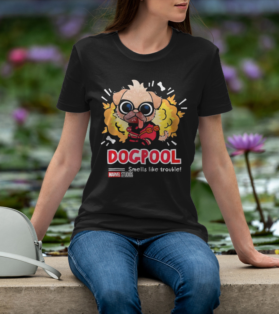 Deadpool Marvel Studios Dogpool Smells Like Trouble T-Shirt