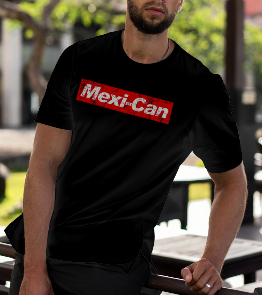 Mexi-Can Bold Red Grunge Style Typography T-Shirt