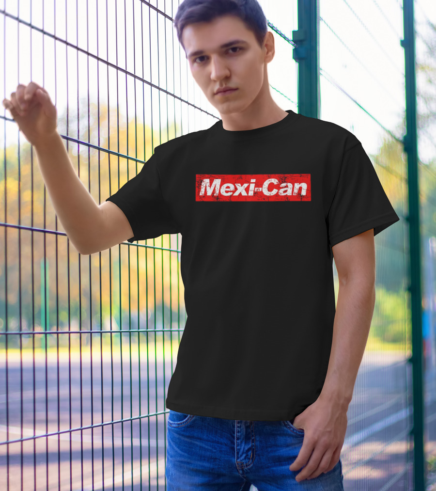 Mexi-Can Bold Red Grunge Style Typography T-Shirt