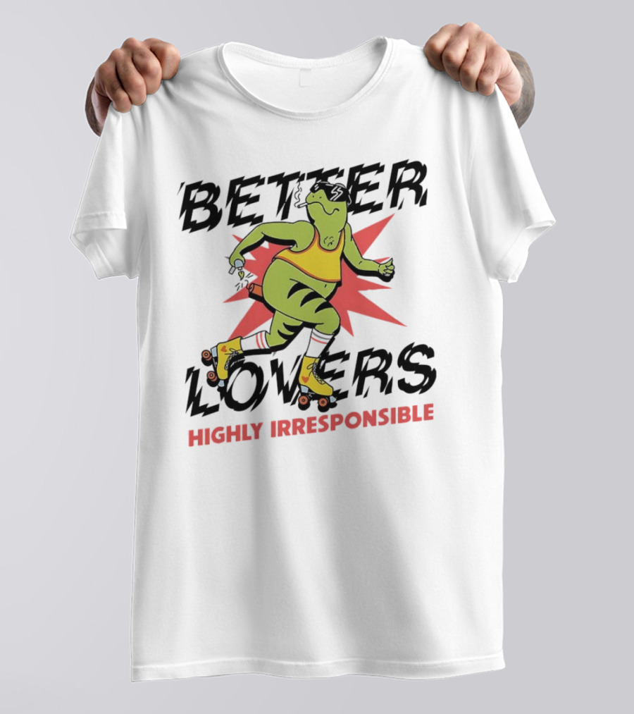 Better Lovers Highly Irresponsible Roller Skating Dinosaur On Yellow Wheels T-Shirt
