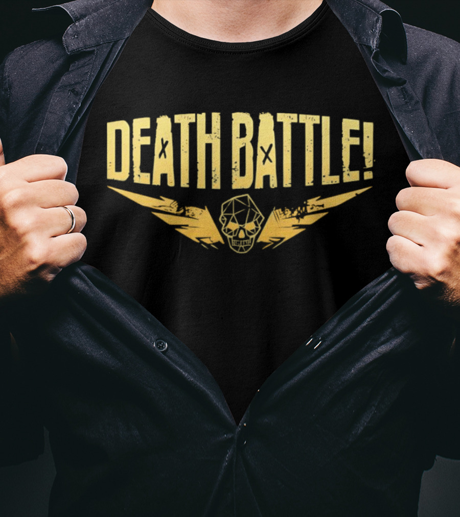 DEATH BATTLE Gold Skull Lightning T-Shirt
