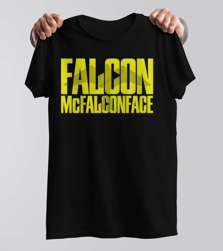 Falcon McFalconface Bold Yellow Text With Falcon T-Shirt