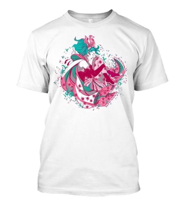 The Floating Garden Lovers In Bloom With Vibrant Floral Embrace T-Shirt