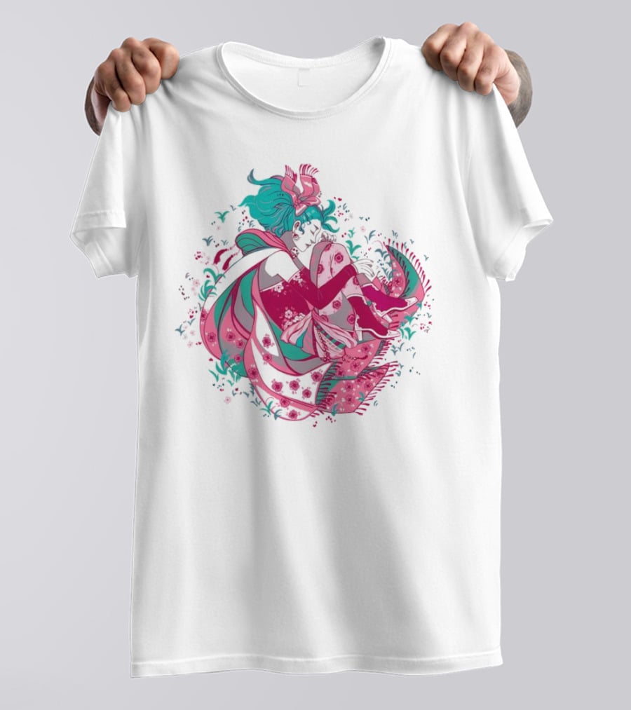The Floating Garden Lovers In Bloom With Vibrant Floral Embrace T-Shirt