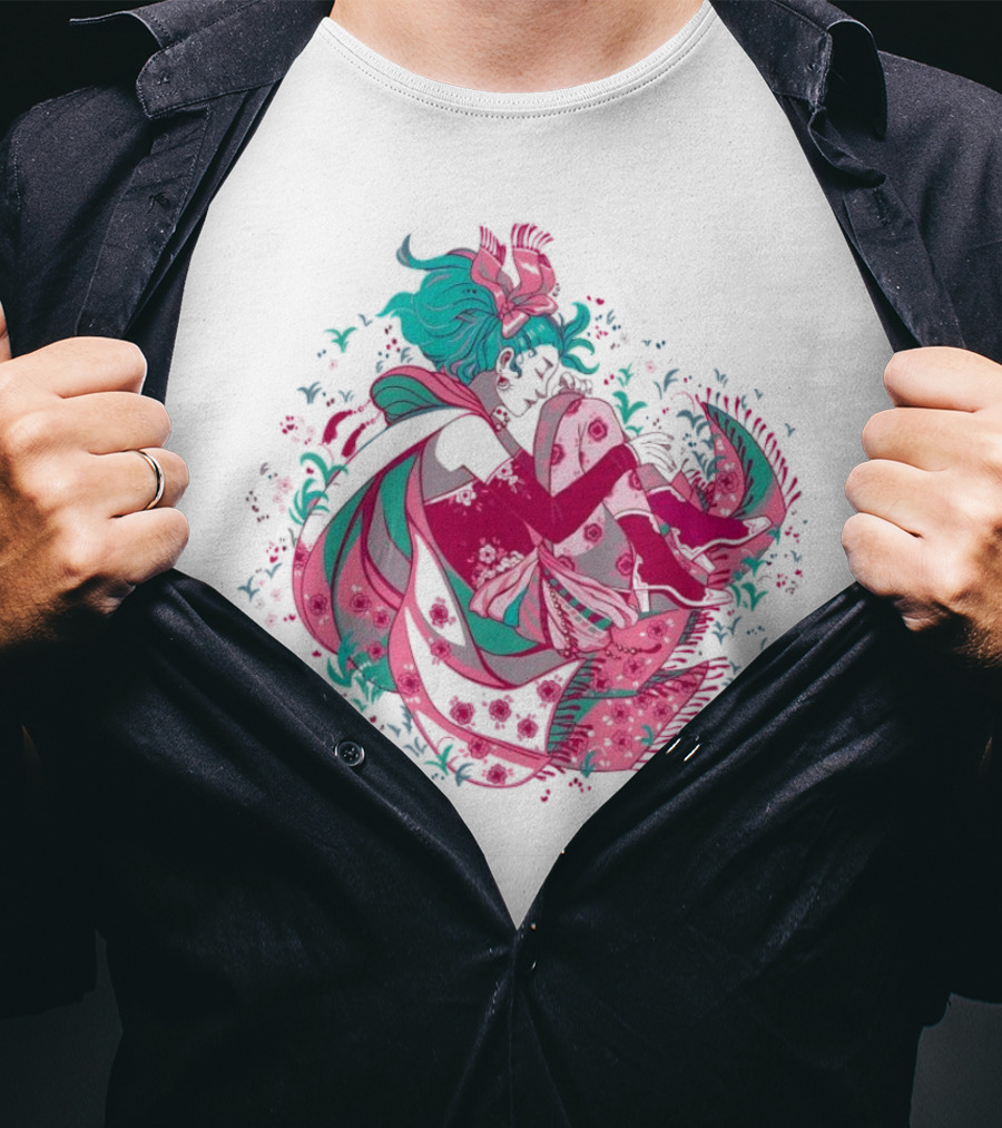 The Floating Garden Lovers In Bloom With Vibrant Floral Embrace T-Shirt