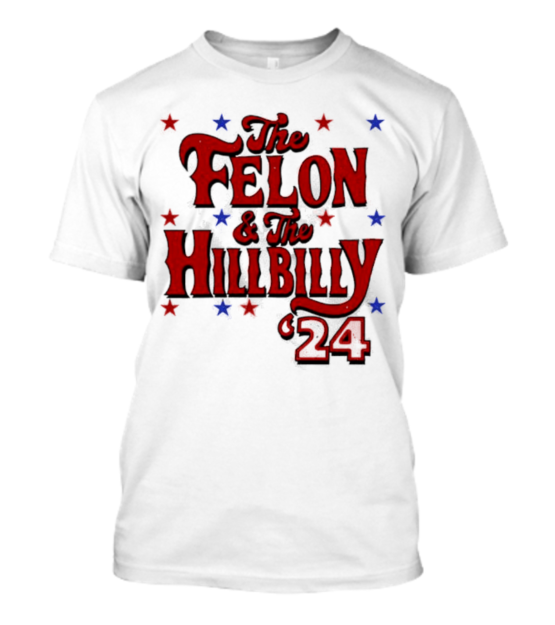 The Felon And The Hillbilly 24 Red And Blue Star T-Shirt