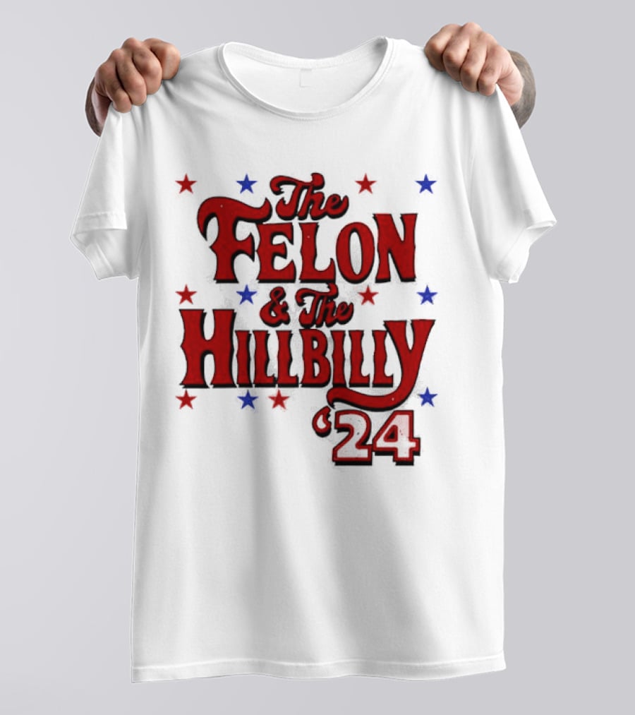The Felon And The Hillbilly 24 Red And Blue Star T-Shirt
