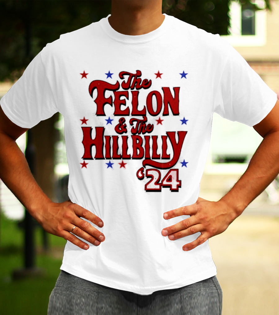 The Felon And The Hillbilly 24 Red And Blue Star T-Shirt