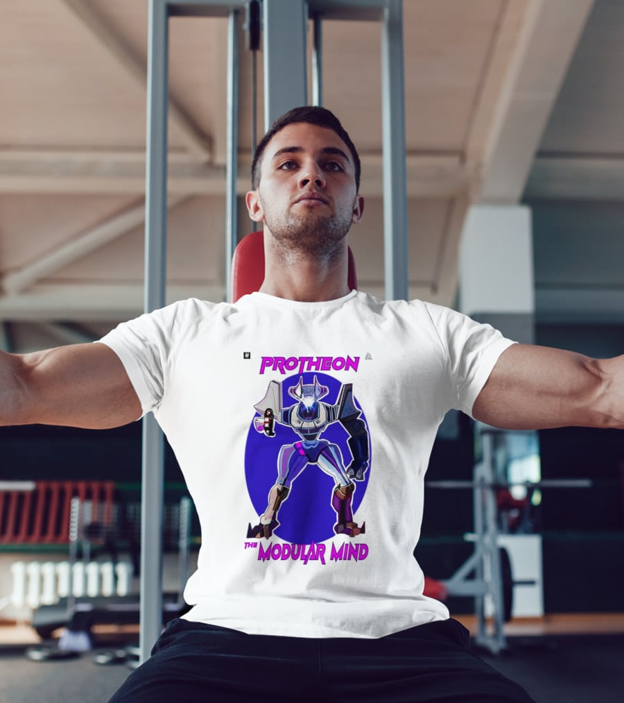 Protheon The Modular Mind Robot Character Purple Armor T-Shirt