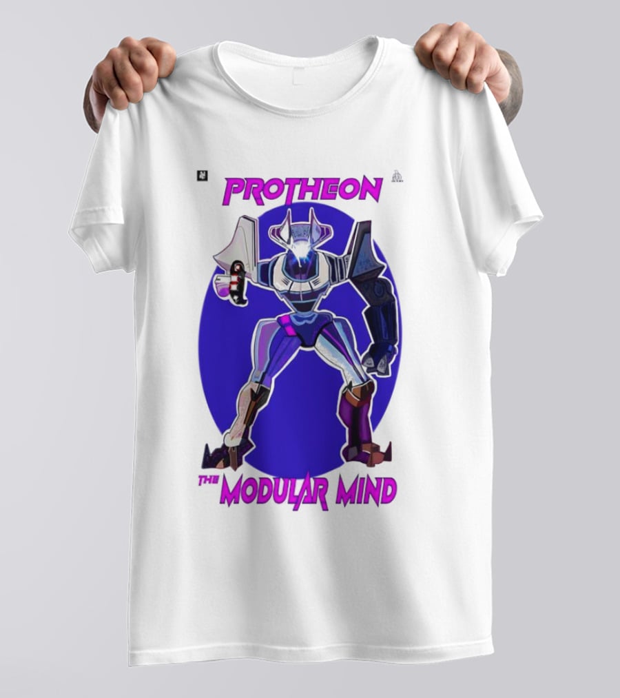 Protheon The Modular Mind Robot Character Purple Armor T-Shirt