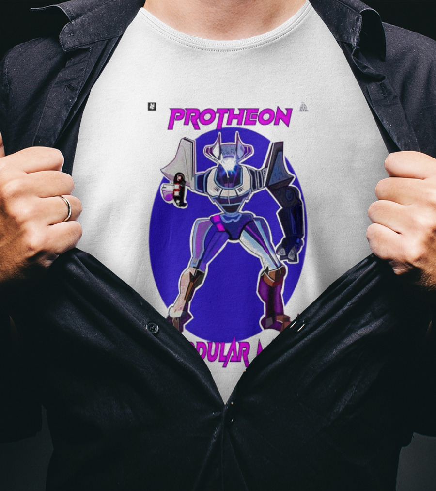 Protheon The Modular Mind Robot Character Purple Armor T-Shirt