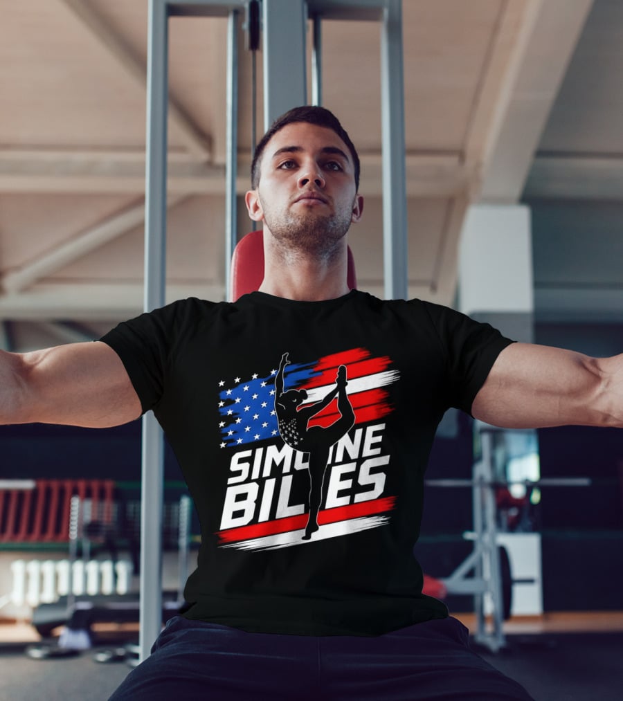SIMONE BILES USA AMERICAN FLAG GYMNASTICS TEAM T-Shirt